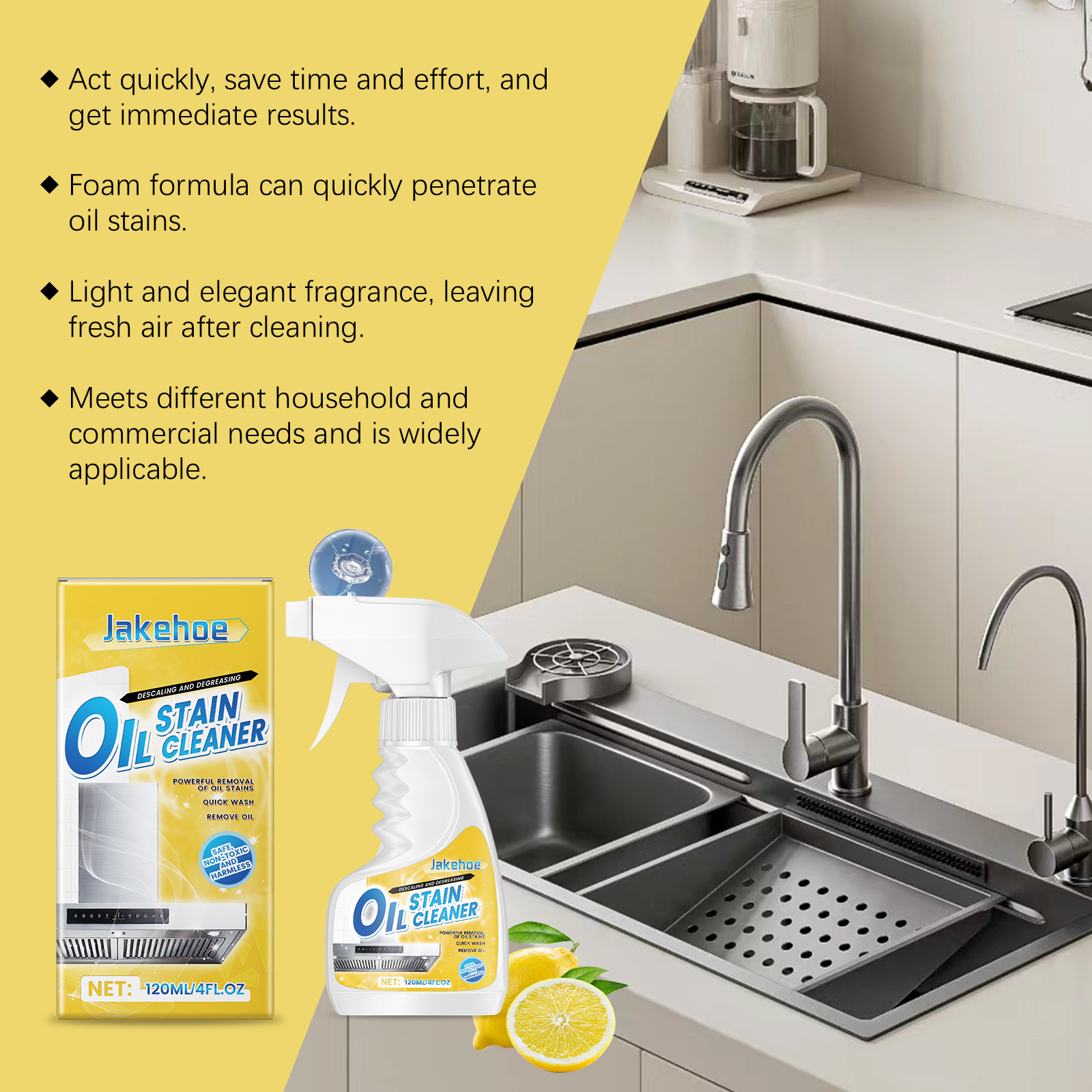 Jakehoe 120ml Heavy Kitchen De - Commercial Kitchen Grease Cleaner ulasan dan harga