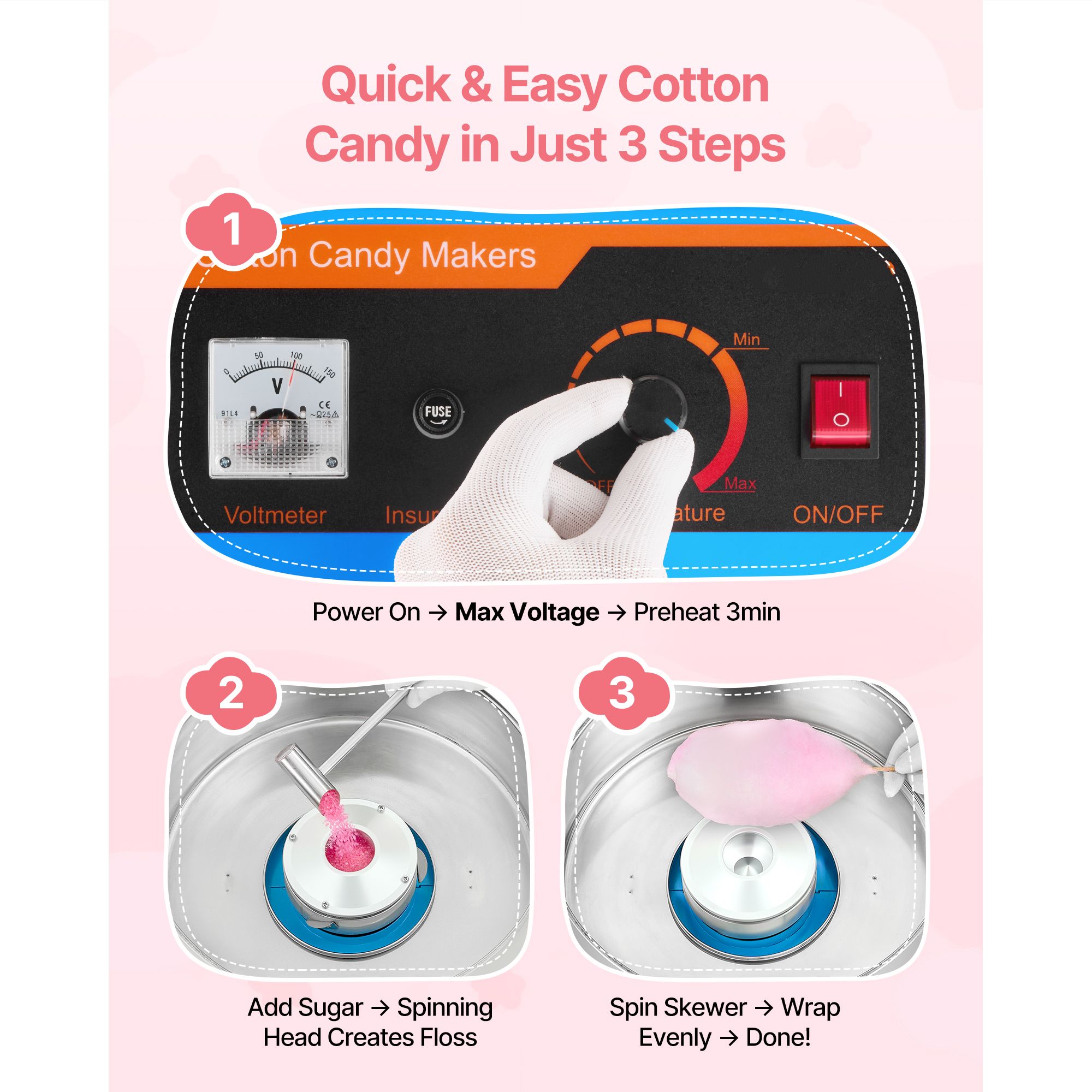 Electric Cotton Candy Machine, - Candy Floss Machine Commercial ulasan dan harga