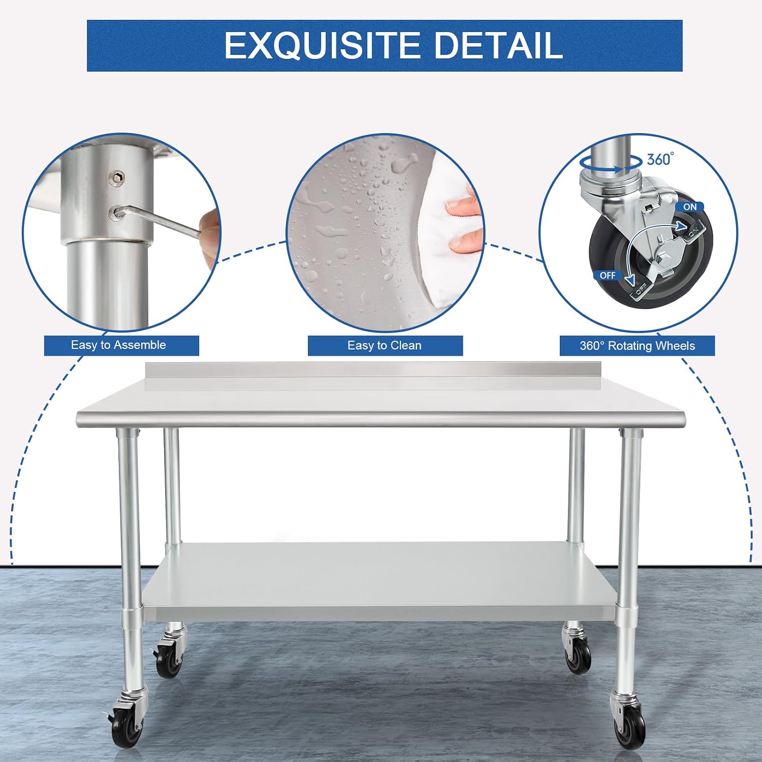 24 x 48 Inch Heavy‑Duty Stainl - Commercial Kitchen Backsplash ulasan dan harga