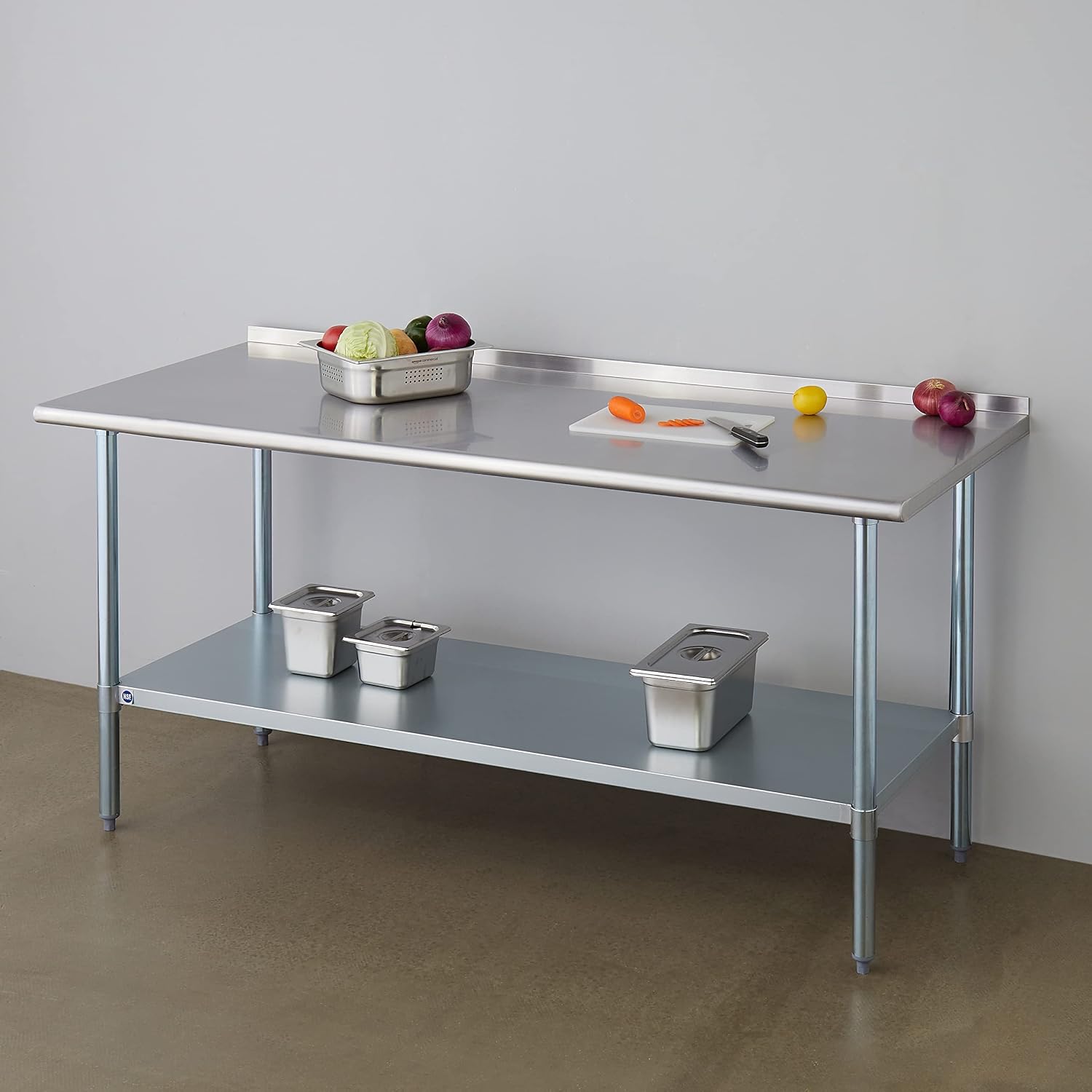 Stainless Steel Table for Prep - Commercial Kitchen Backsplash ulasan dan harga
