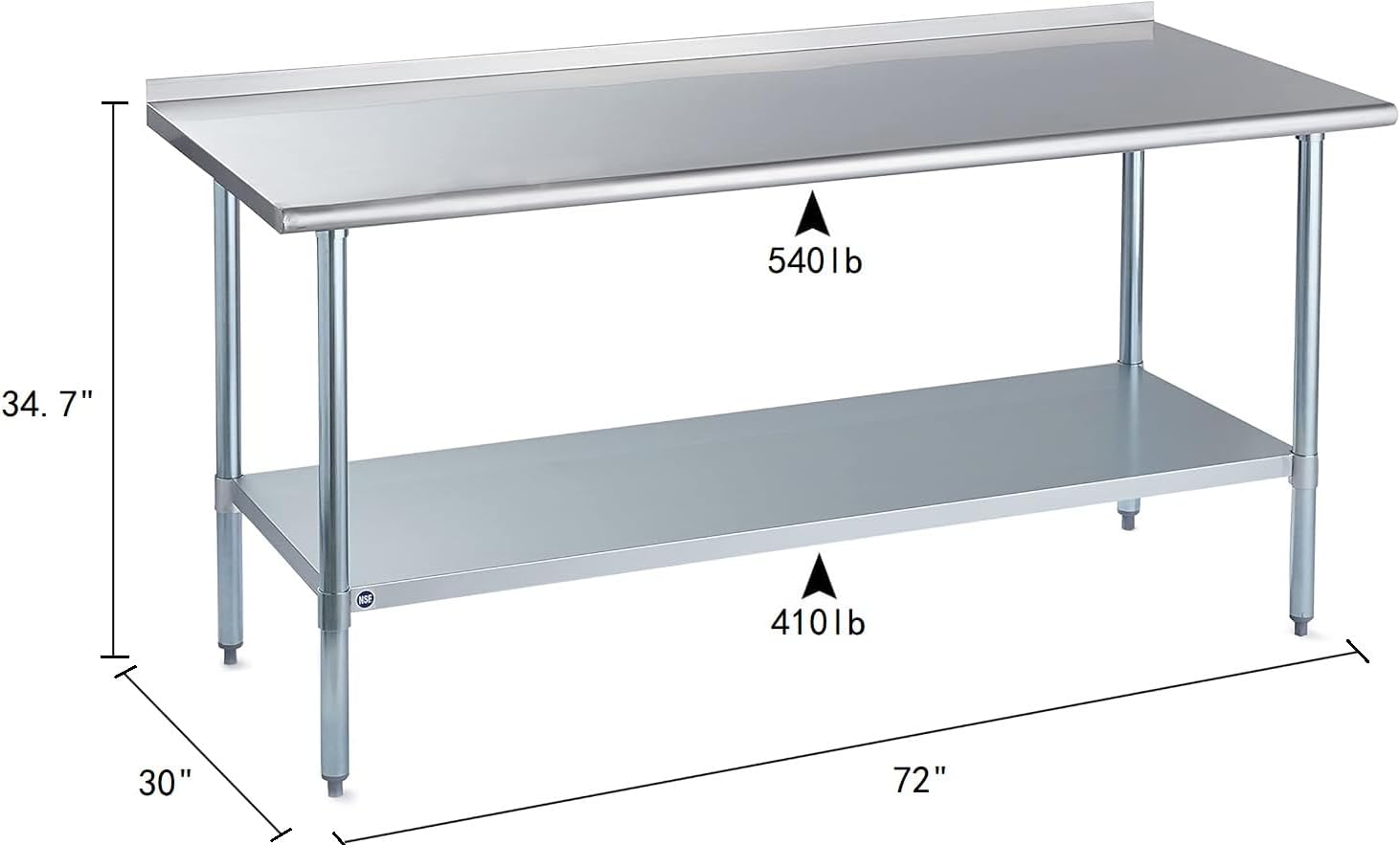 Stainless Steel Table for Prep - Commercial Kitchen Backsplash ulasan dan harga