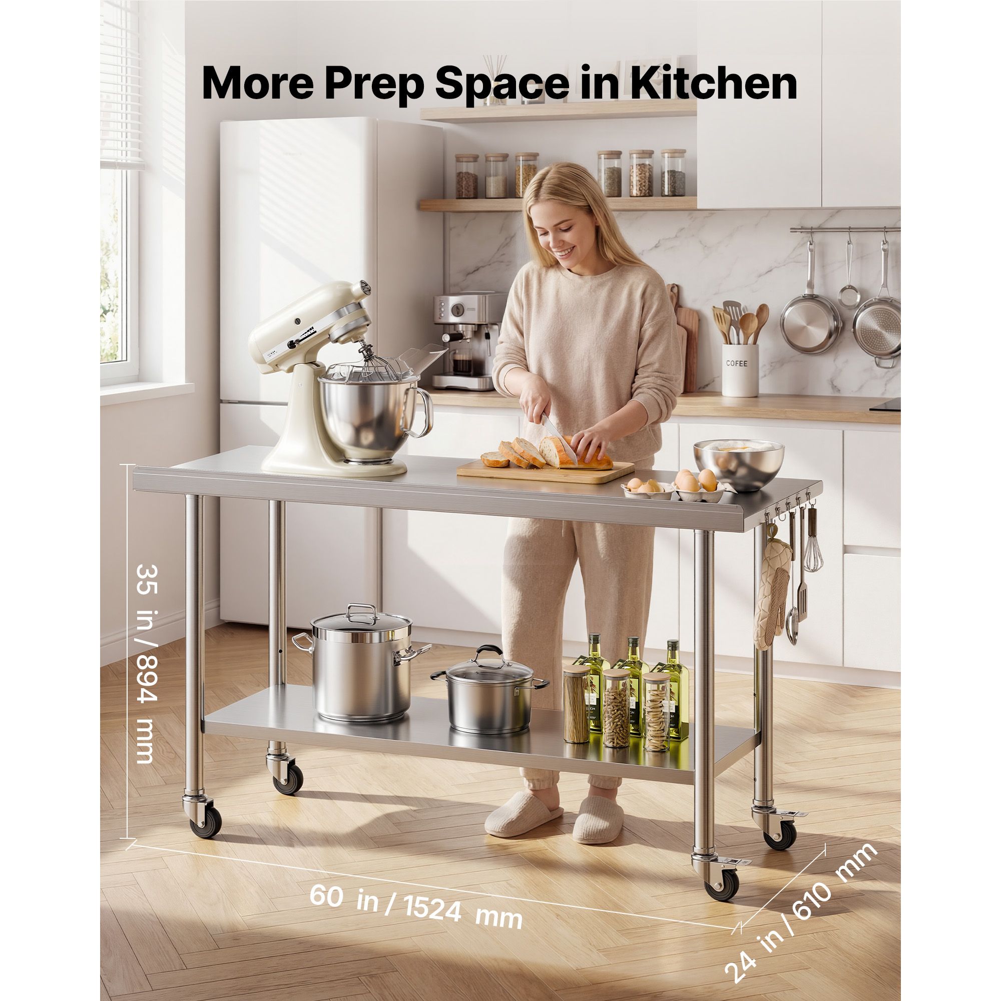 Stainless Steel Work Table, 24 - Commercial Kitchen Backsplash ulasan dan harga